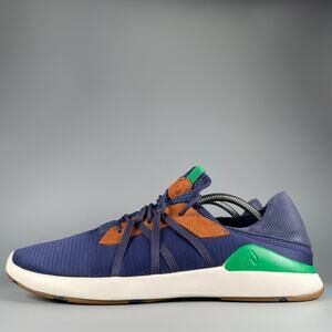 OluKai Mio Li Men's Size 12 Blue Brown Lace Up Lightweight Sneakers Casual Shoes